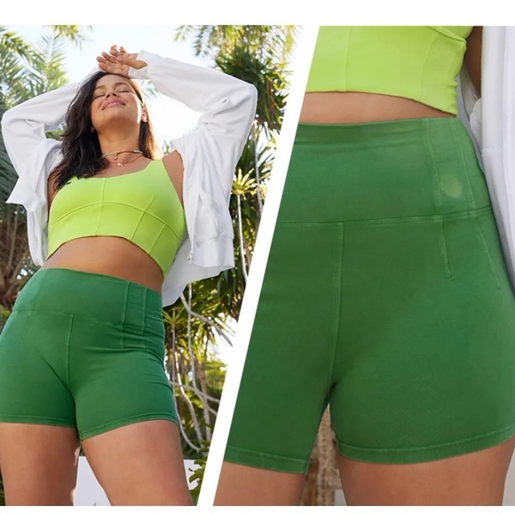 OFFLINE by Aerie OG Washed 4” Bike Short, High Rise in Black sz Large - Picture 3 of 6